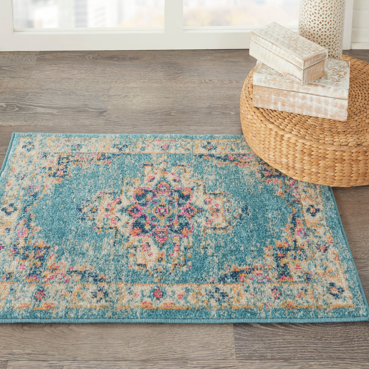 Passion PSN03 Light Blue Rug - room scene