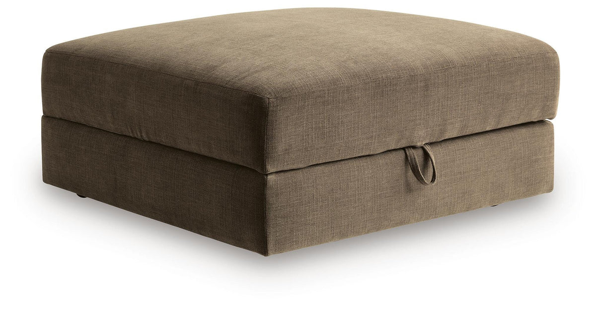 Camellia-Court Ottoman With Storage Chenille