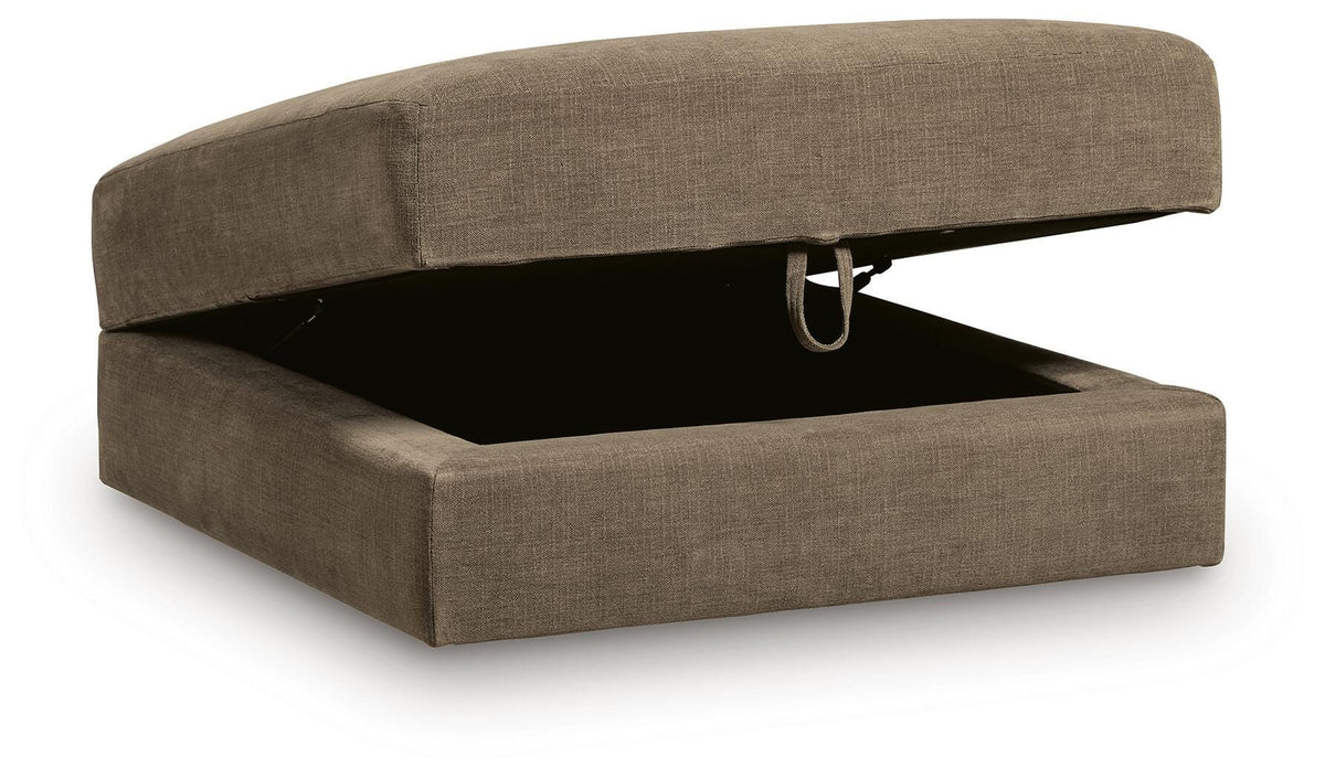Camellia-Court Ottoman With Storage Chenille