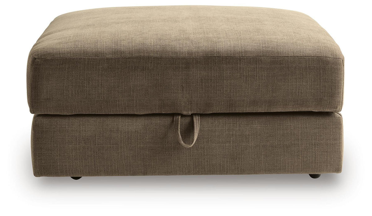 Camellia-Court Ottoman With Storage Chenille