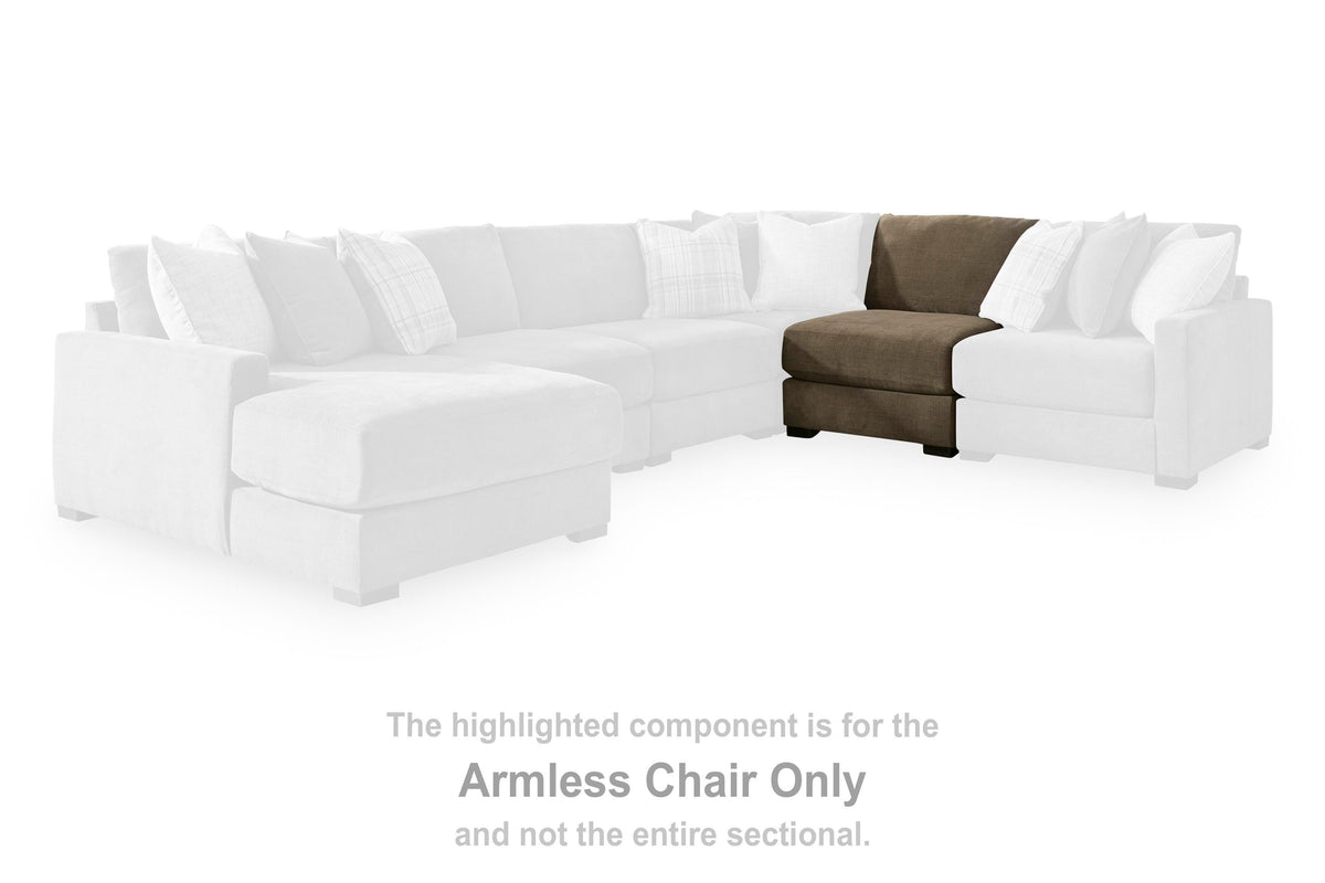 Camellia-Court Armless Chair Chenille