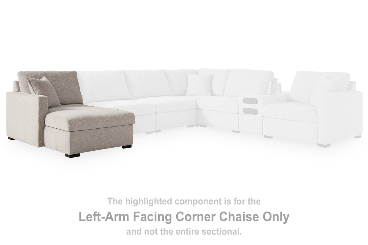 ModMax Luxe LAF Corner Chaise w/Storage Chenille Next-Gen Nuvella™ Performance Fabric