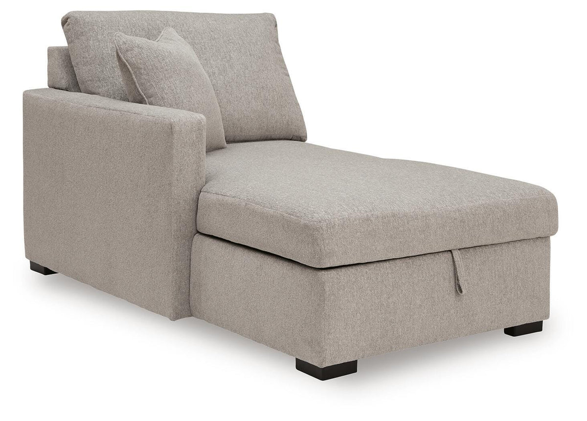 ModMax Luxe LAF Corner Chaise w/Storage Chenille Next-Gen Nuvella™ Performance Fabric