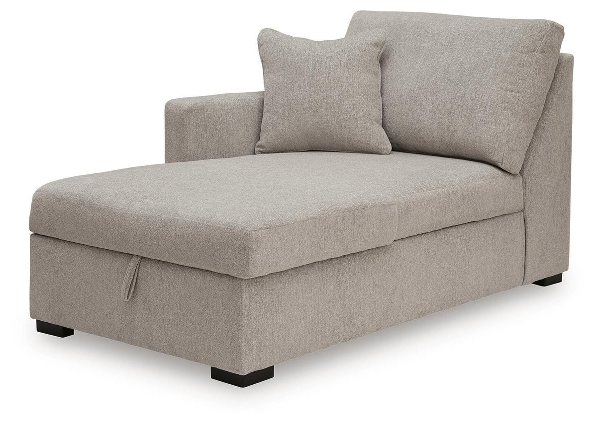 ModMax Luxe LAF Corner Chaise w/Storage Chenille Next-Gen Nuvella™ Performance Fabric