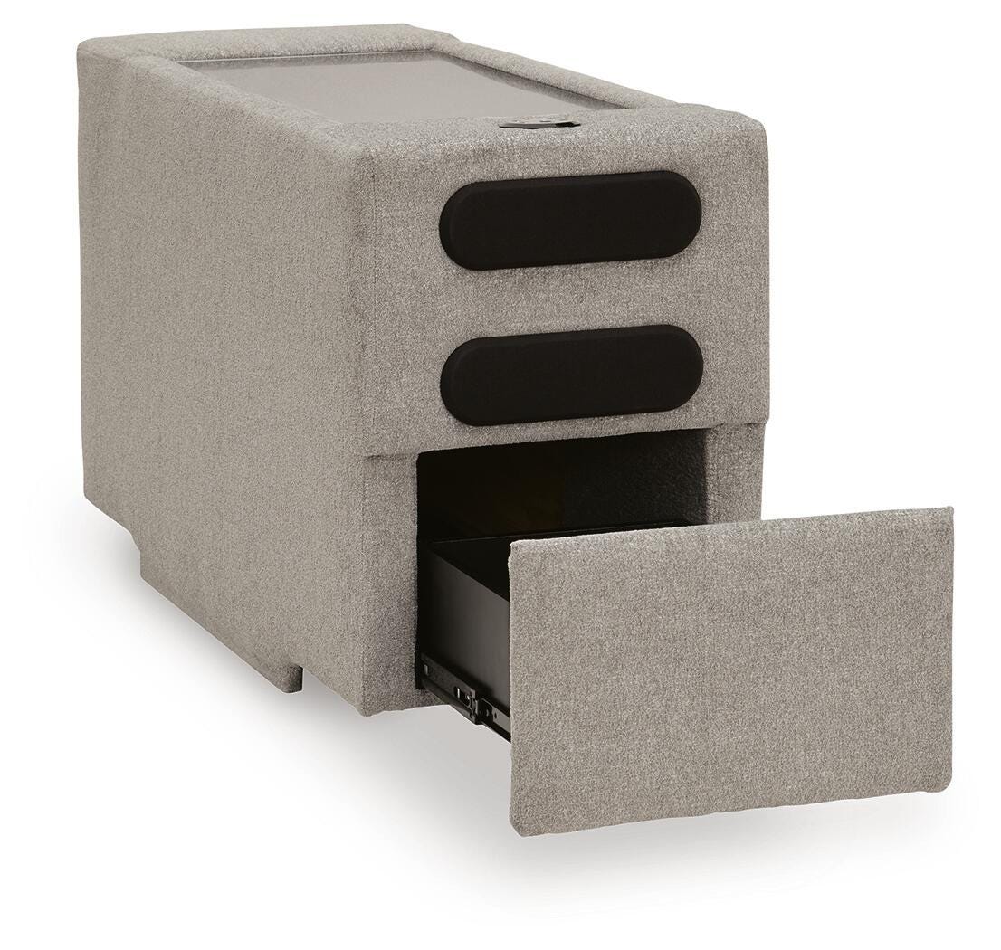 ModMax Luxe Console with Audio System Chenille Next-Gen Nuvella™ Performance Fabric