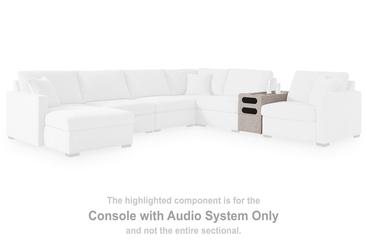 ModMax Luxe Console with Audio System Chenille Next-Gen Nuvella™ Performance Fabric