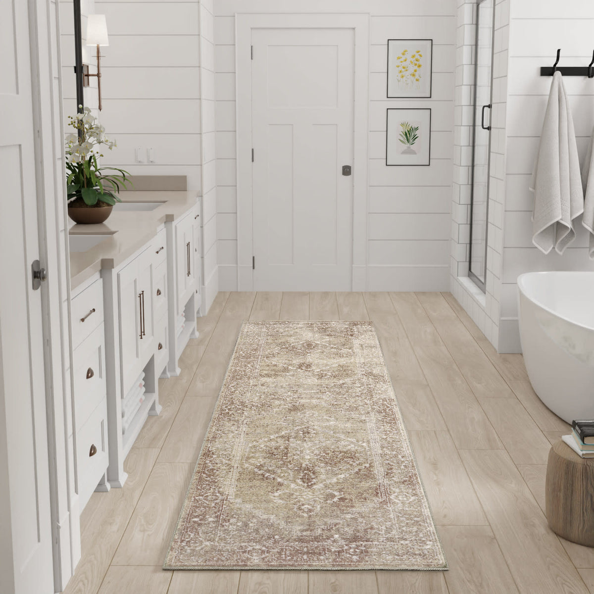Astra Machine Washable ASW11 Rust Multicolor Rug - room scene
