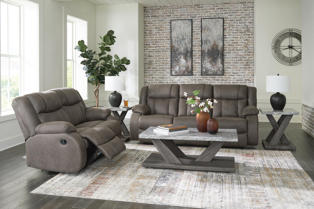 First Base Reclining Sofa and Loveseat