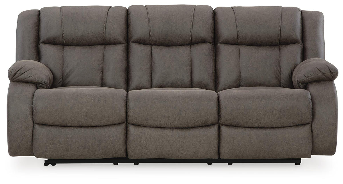 First Base Reclining Sofa Faux Leather