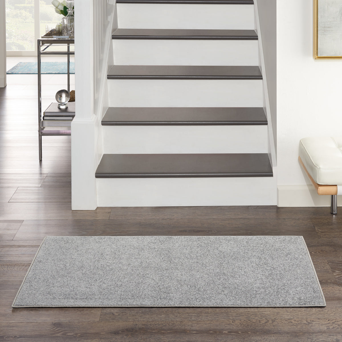 Nourison Essentials NRE01 Silver Grey Rug - room scene