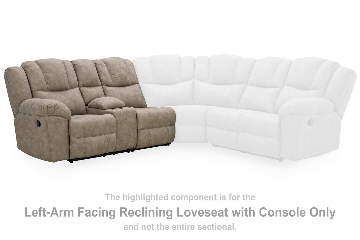 Pearce-Pike LAF REC Loveseat w/Console Faux Leather