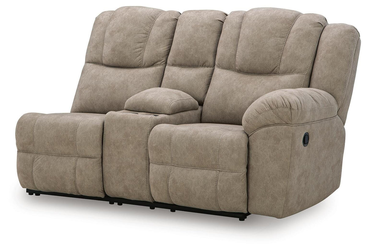 Pearce-Pike RAF REC Loveseat w/Console Faux Leather