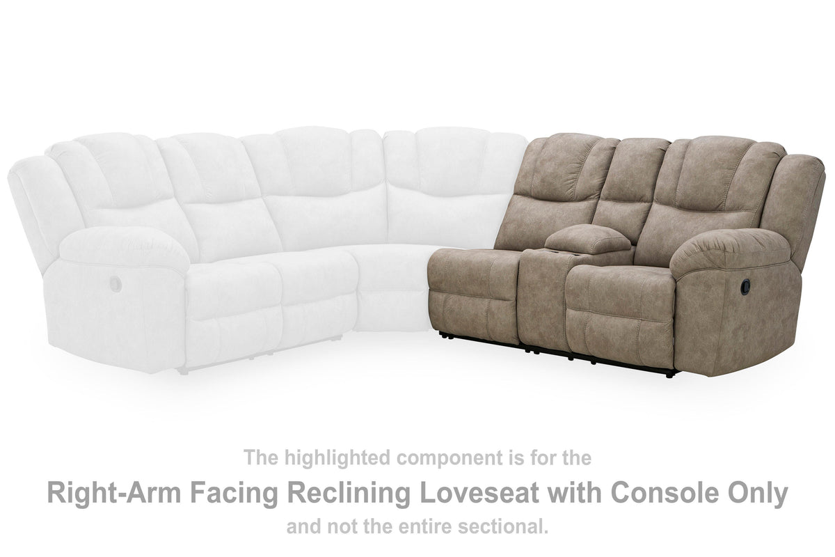 Pearce-Pike RAF REC Loveseat w/Console Faux Leather