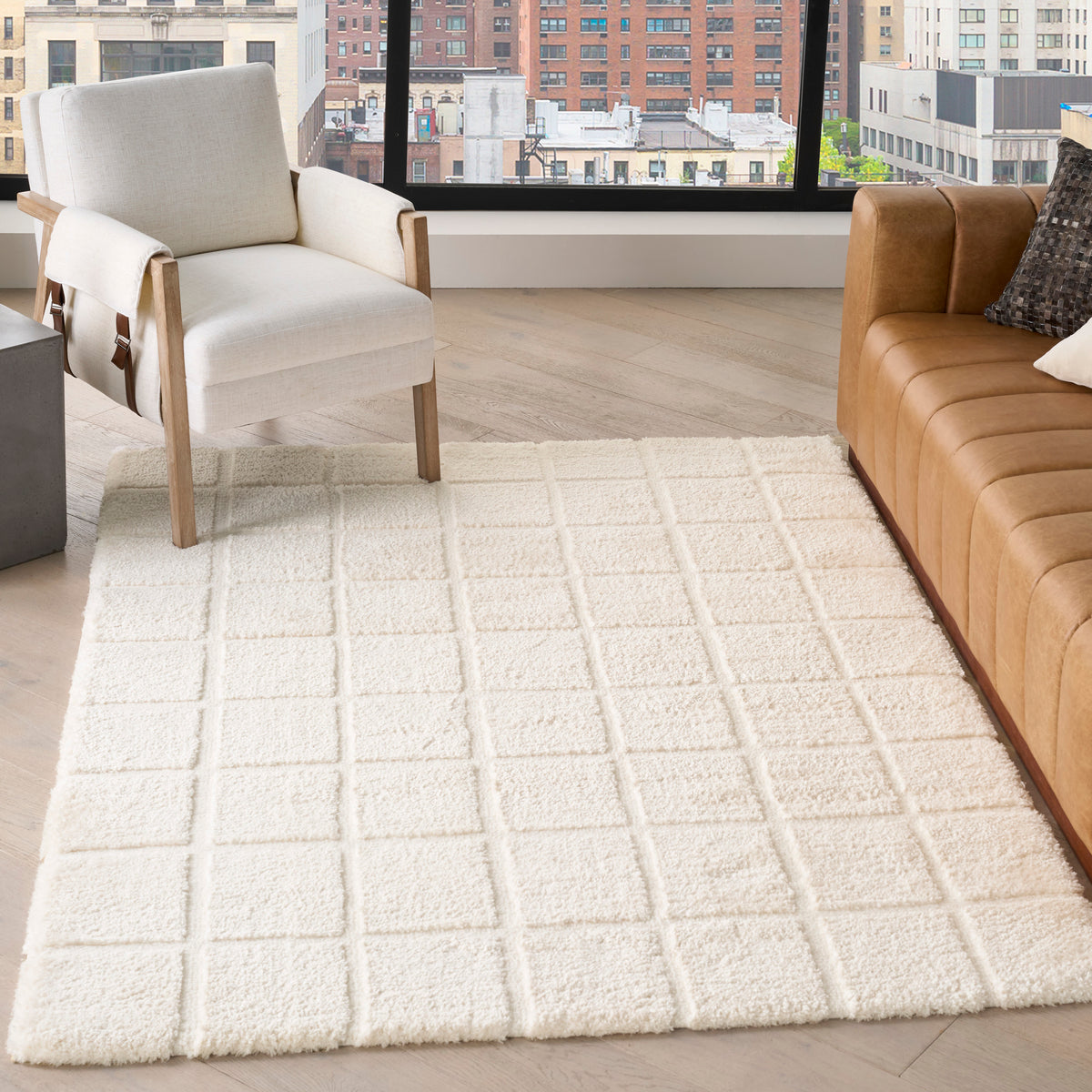 West End Ave WTE01 Ivory Rug - room scene