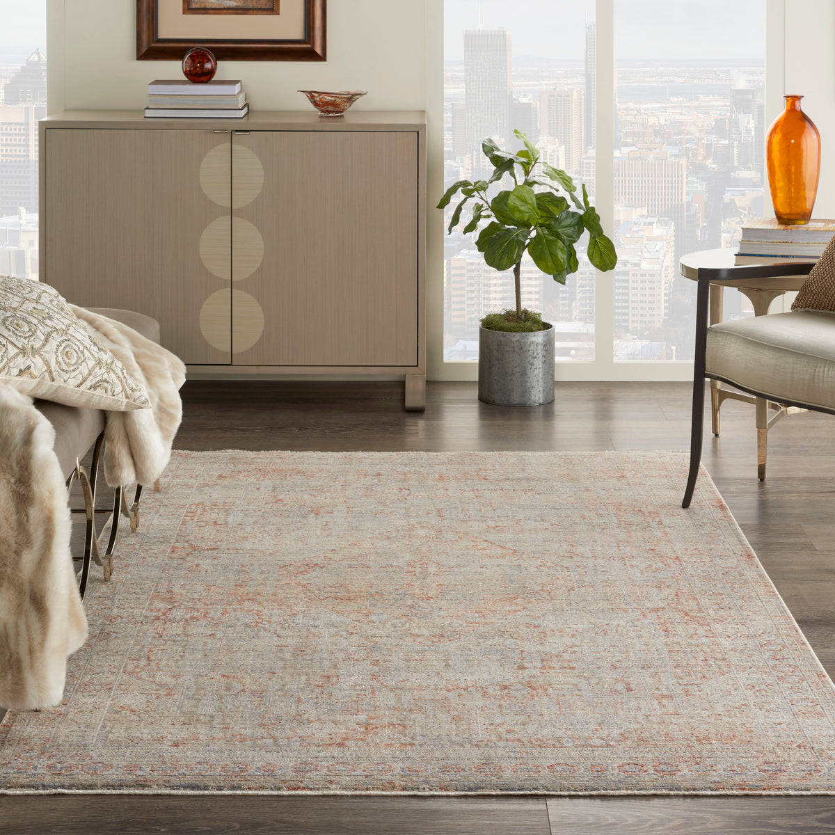Lustrous Weave LUW02 Grey Brick Rug - room scene