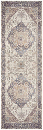 Vintage Washables VWS13 Ivory Purple Rug - Runner