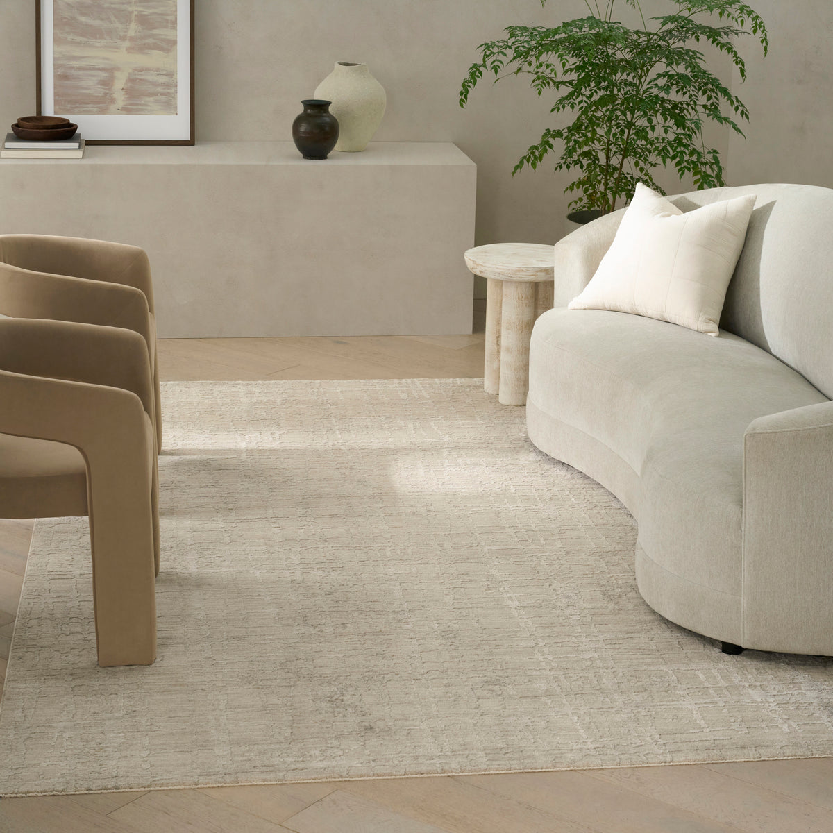 CK090 Latitude LTD01 Ivory Beige Rug - room scene