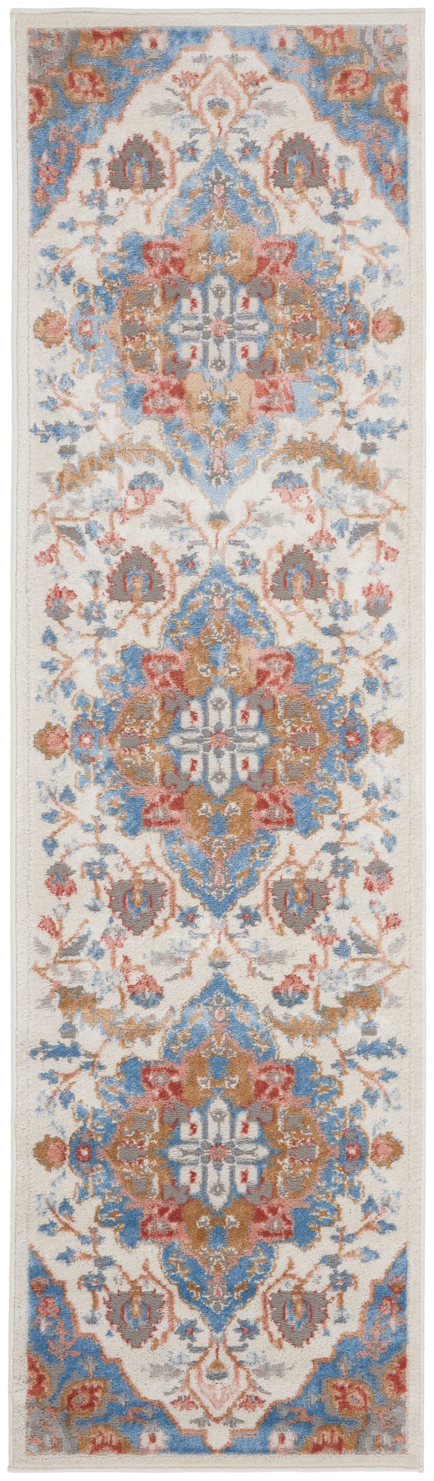 Elation ETN09 Ivory Blue Rug - Runner