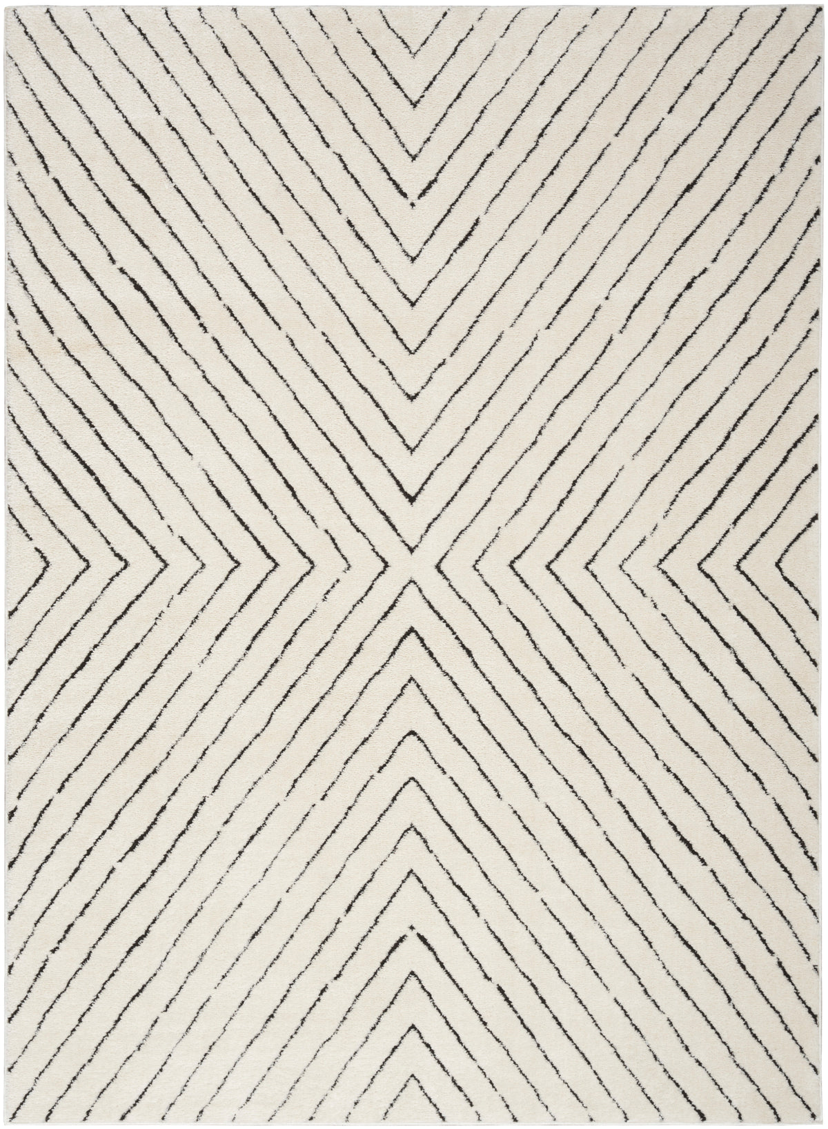 Modern Comfort MNC01 Ivory Black Rug - Rectangle