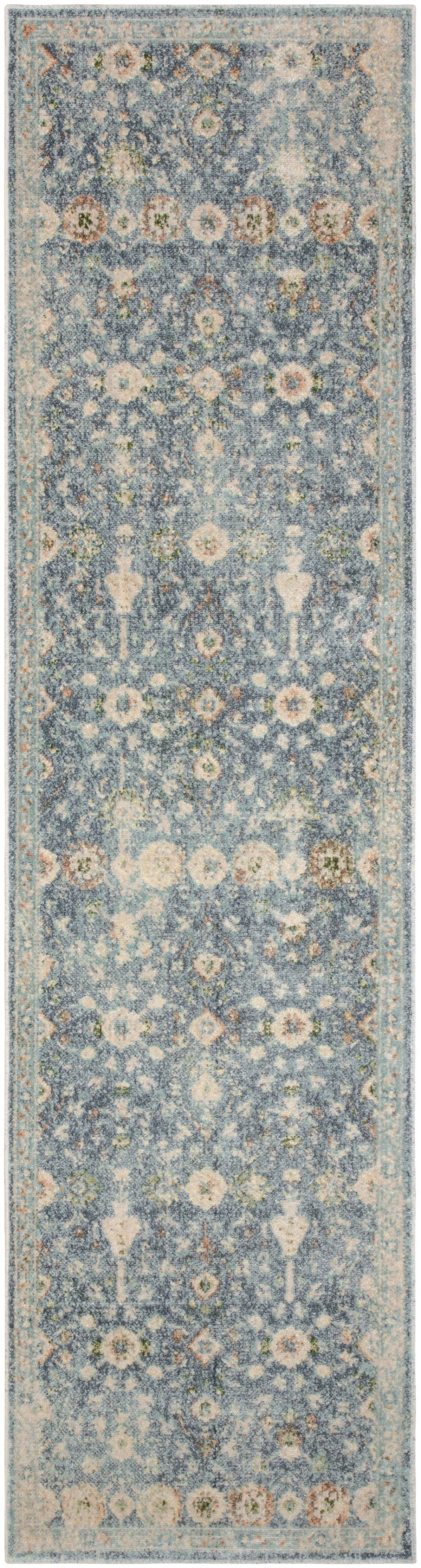 Astra Machine Washable ASW16 Teal Beige Rug - Runner