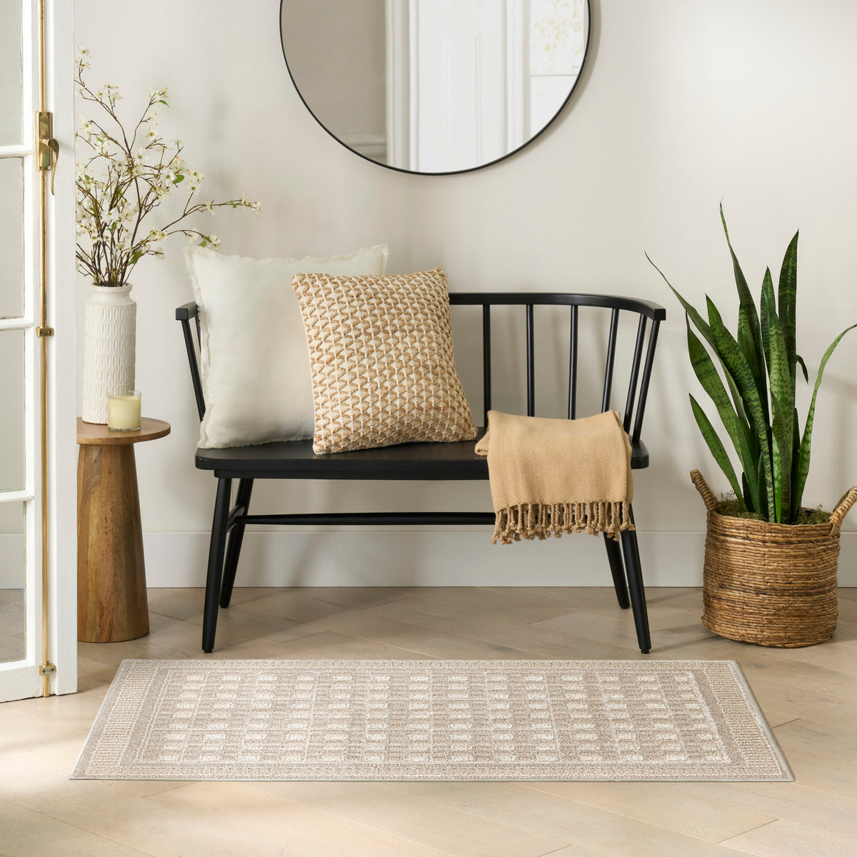 Nordic NRC03 Beige Rug - room scene