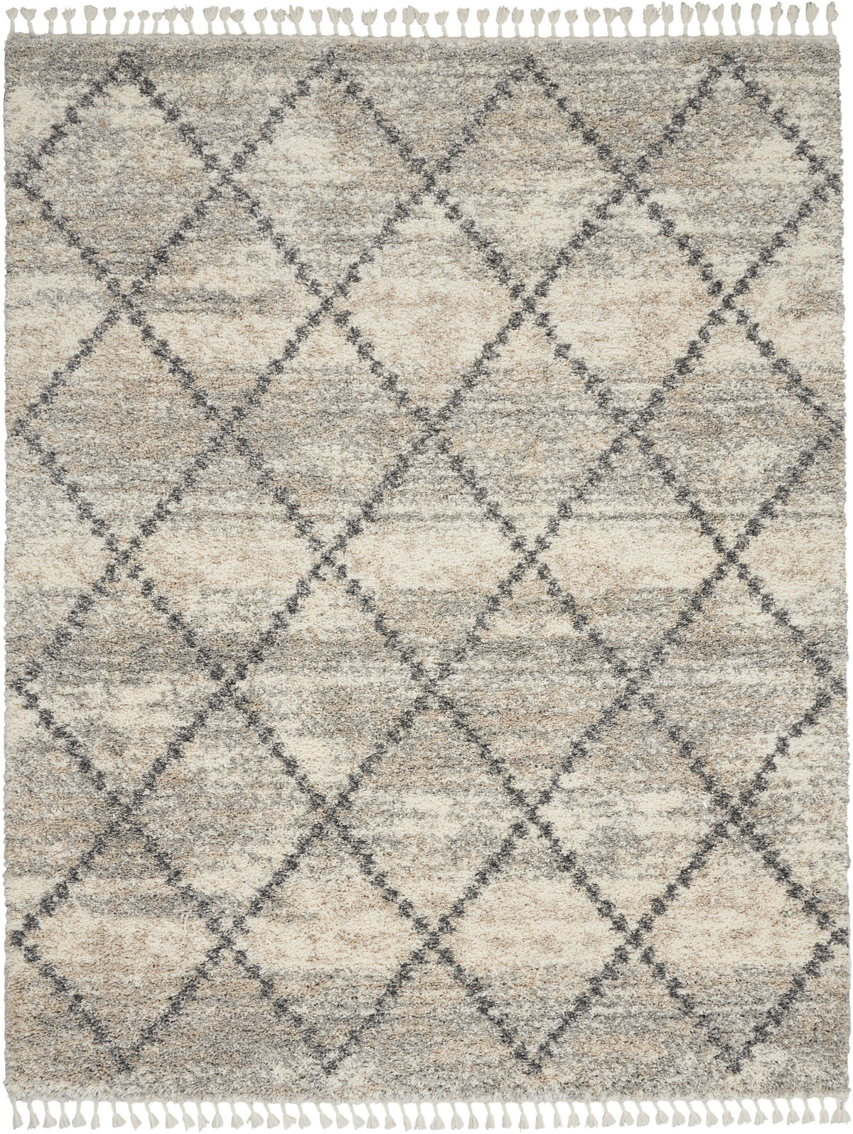 Oslo Shag OSL01 Ivory Grey Rug - Rectangle