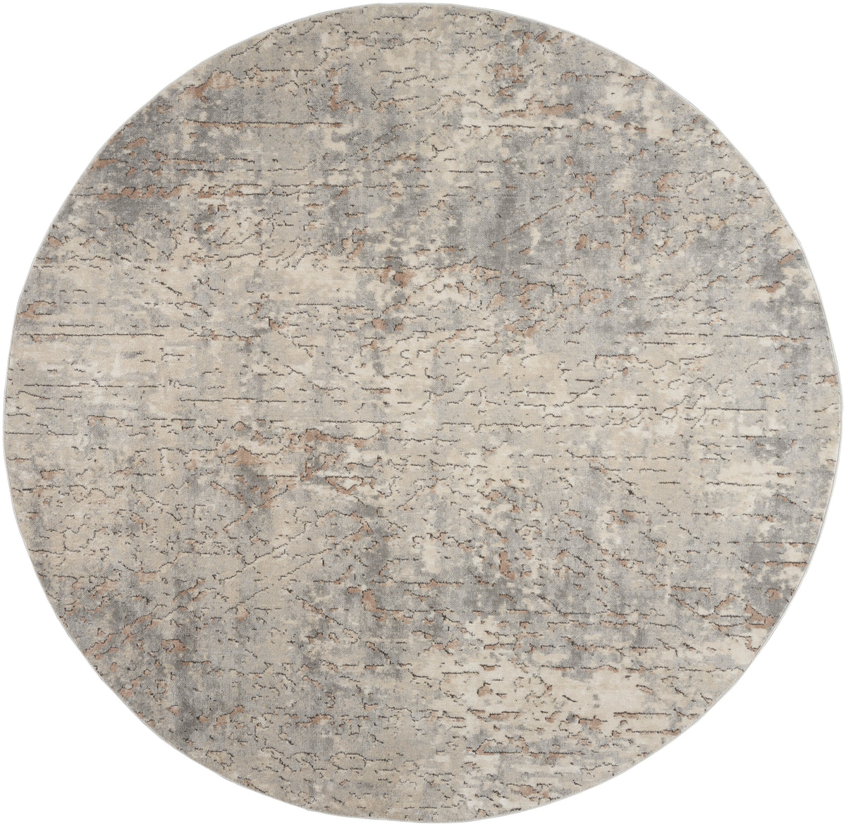 Quarry QUA03 Beige Grey Rug - Round