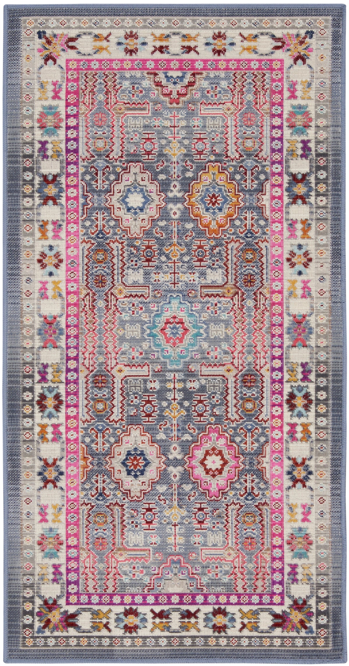 Vintage Kashan VKA05 Grey Multicolor Rug - Rectangle