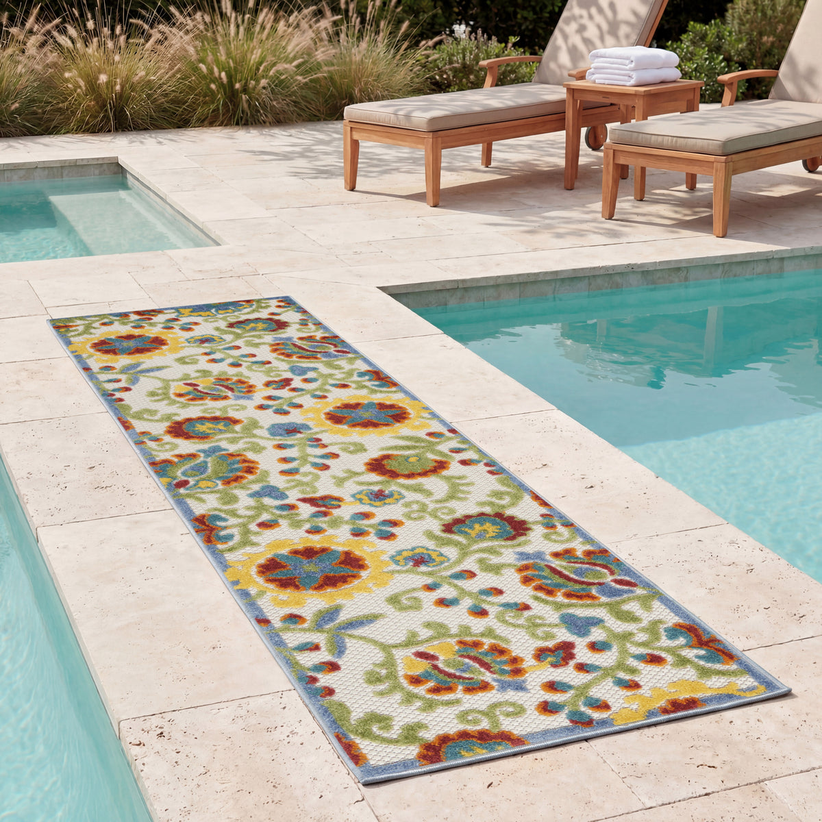 Aloha ALH17 Ivory Multicolor Rug - room scene