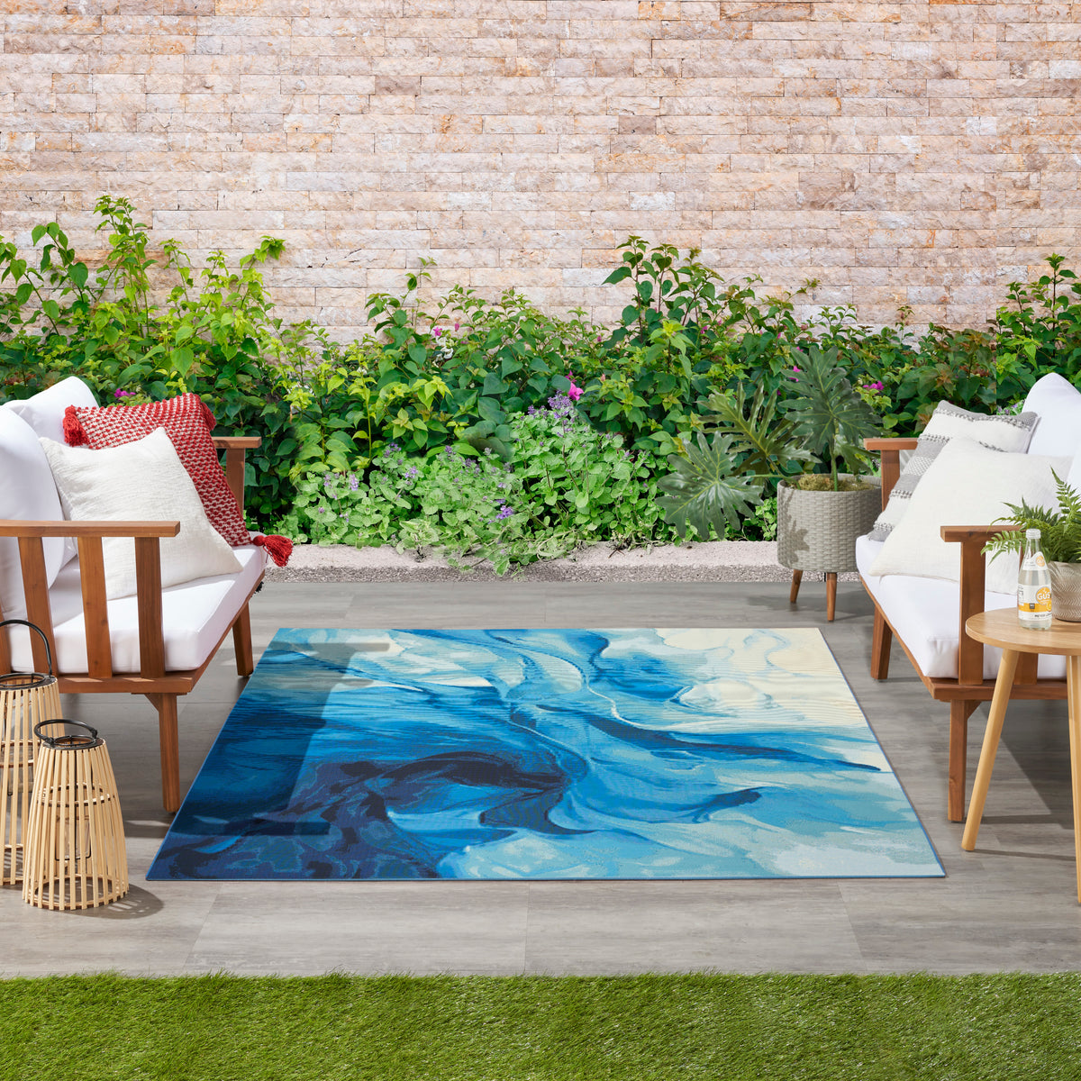 Color Splash CSP09 Blue Ivory Rug - room scene