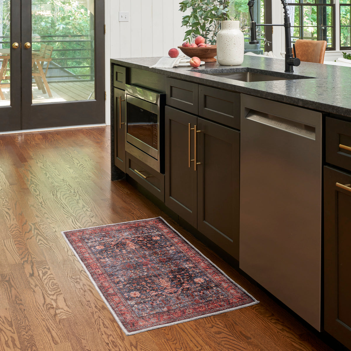 Grand Washables GRW02 Navy Brick Rug - room scene
