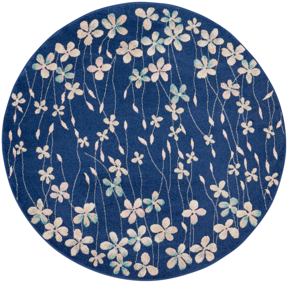 Tranquil TRA04 Navy Rug - Round