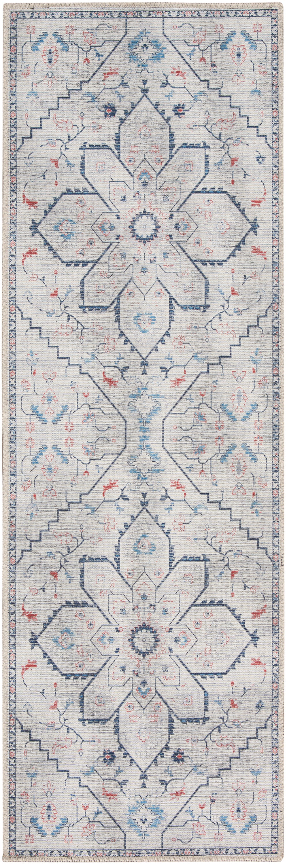 New Concept Washables SR110 Ivory Blue Rug - Runner