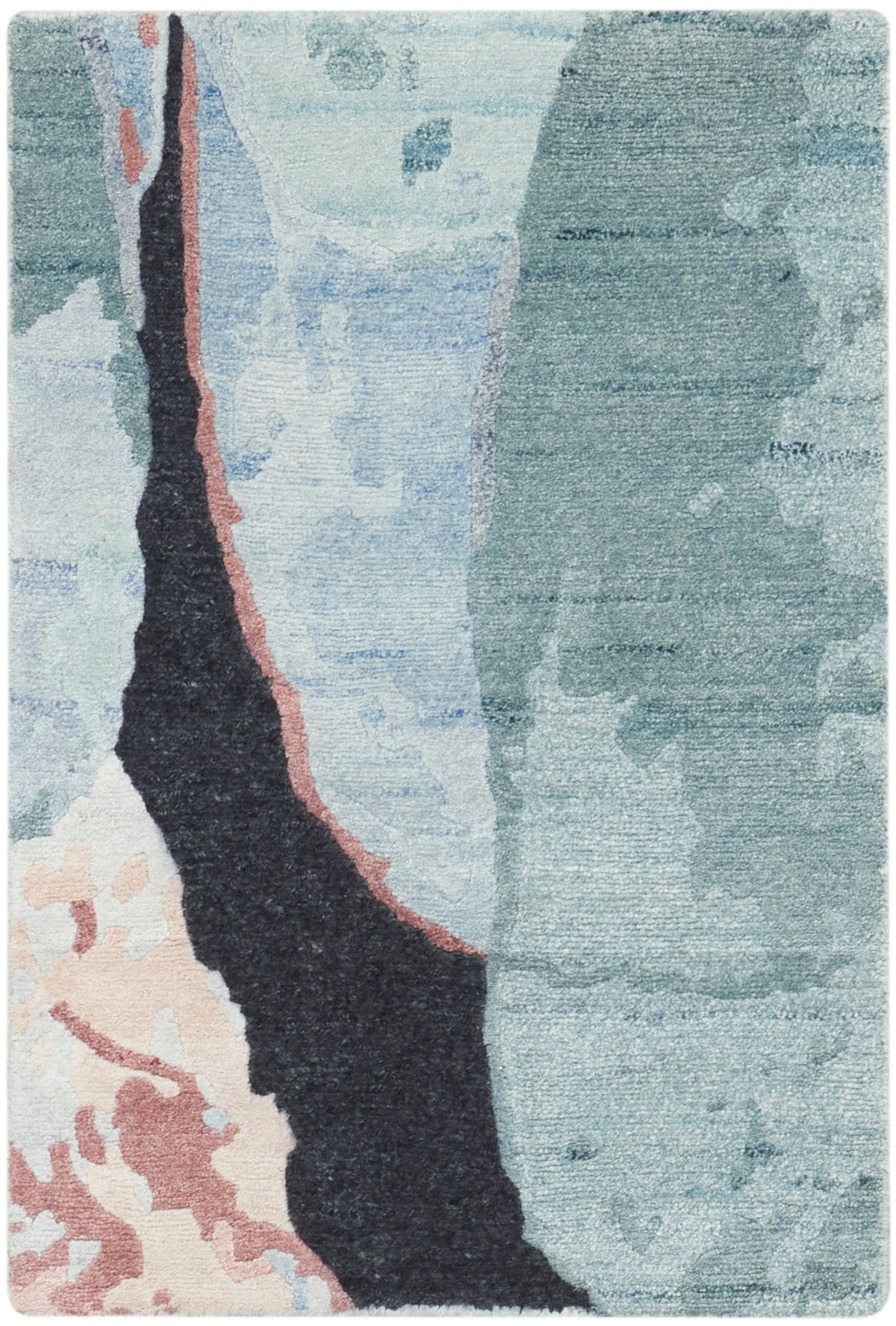 Silk Shadows SHA25 Blue Pink Rug - Rectangle