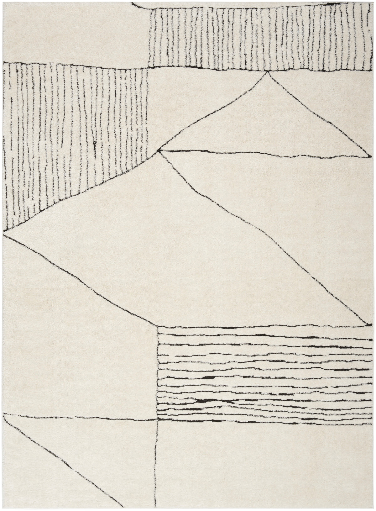 Modern Comfort MNC02 Ivory Black Rug - Rectangle