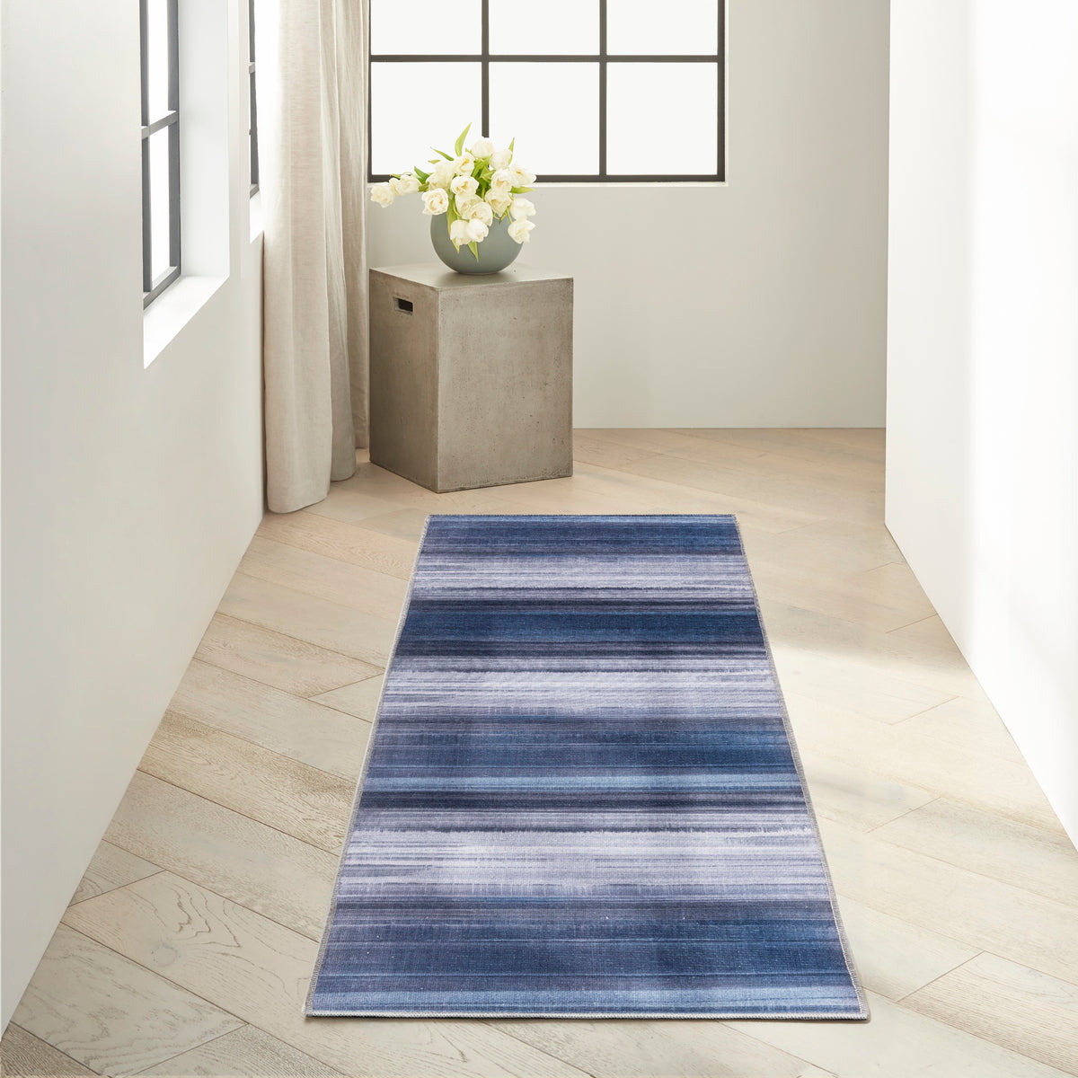 Launder LDR01 Navy Rug - room scene