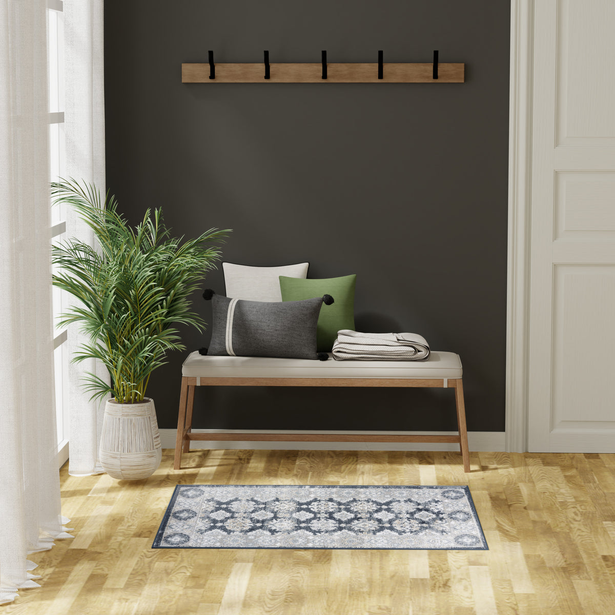 Dekor DEK02 Grey Navy Rug - room scene