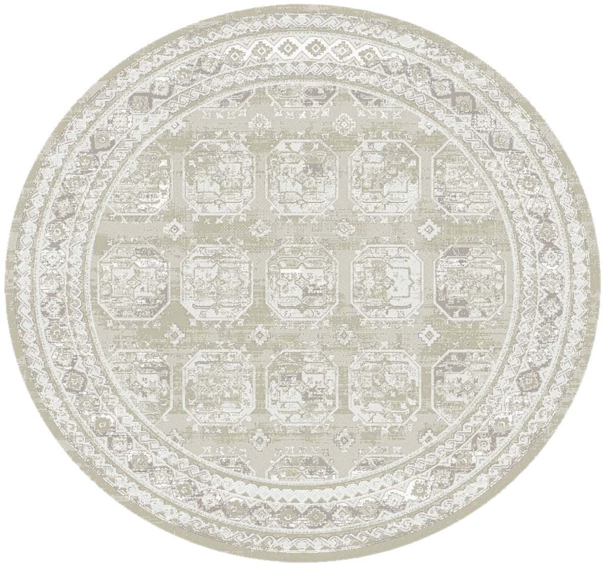 Dekor DEK01 Ivory Beige Rug - Round