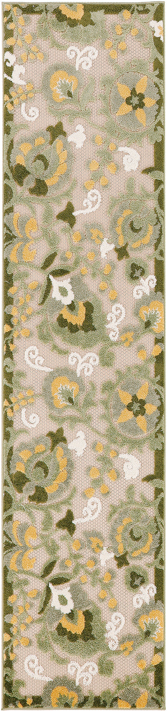 Aloha ALH17 Ivory Green Rug - Runner