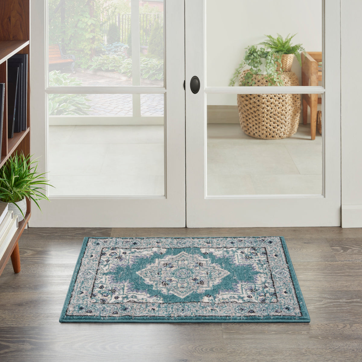 Passion PSN03 Turquoise Grey Rug - room scene