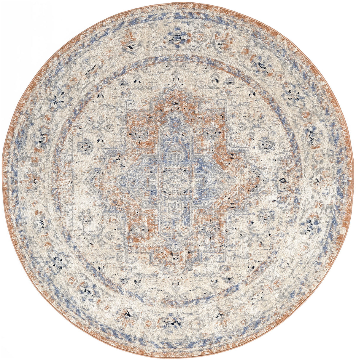 Nourison Essentials Persian NRE07 Beige Blue Rug - Round