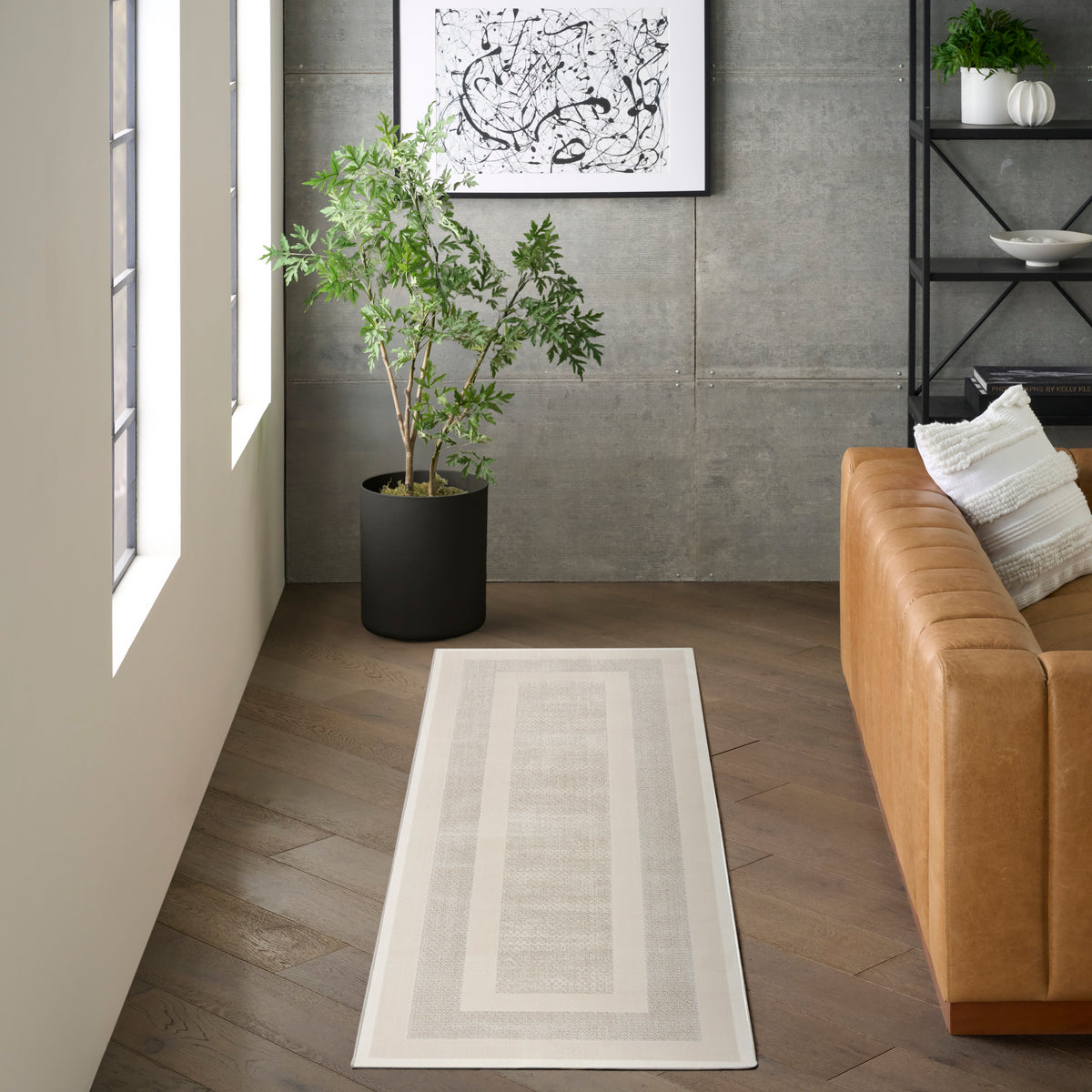Grand Street GRN05 Ivory Taupe Rug - room scene