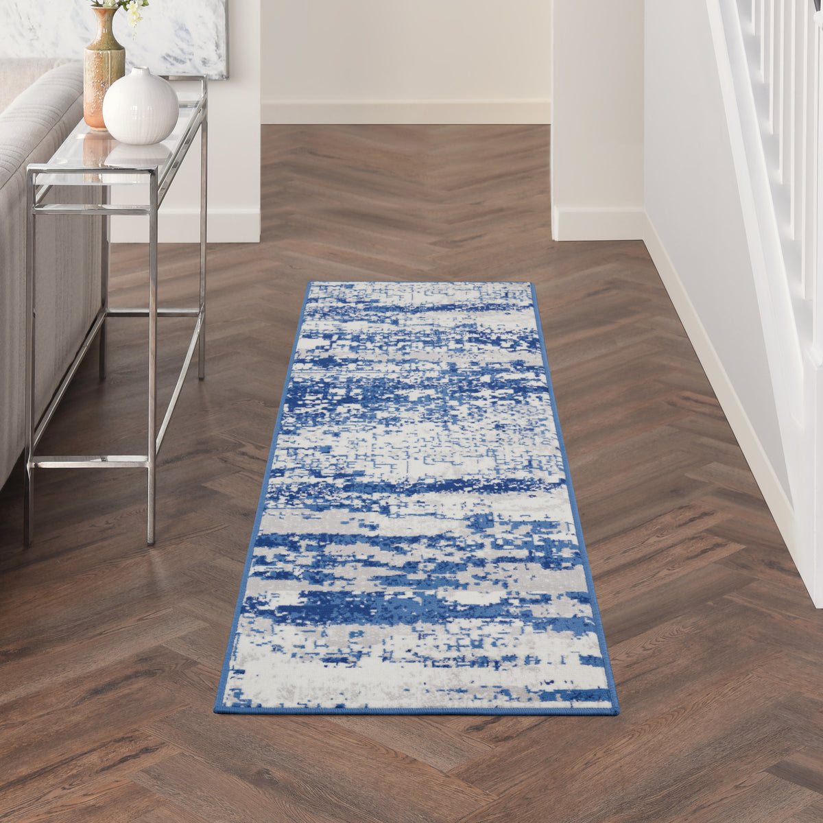 Whimsicle WHS06 Ivory Navy Rug - room scene