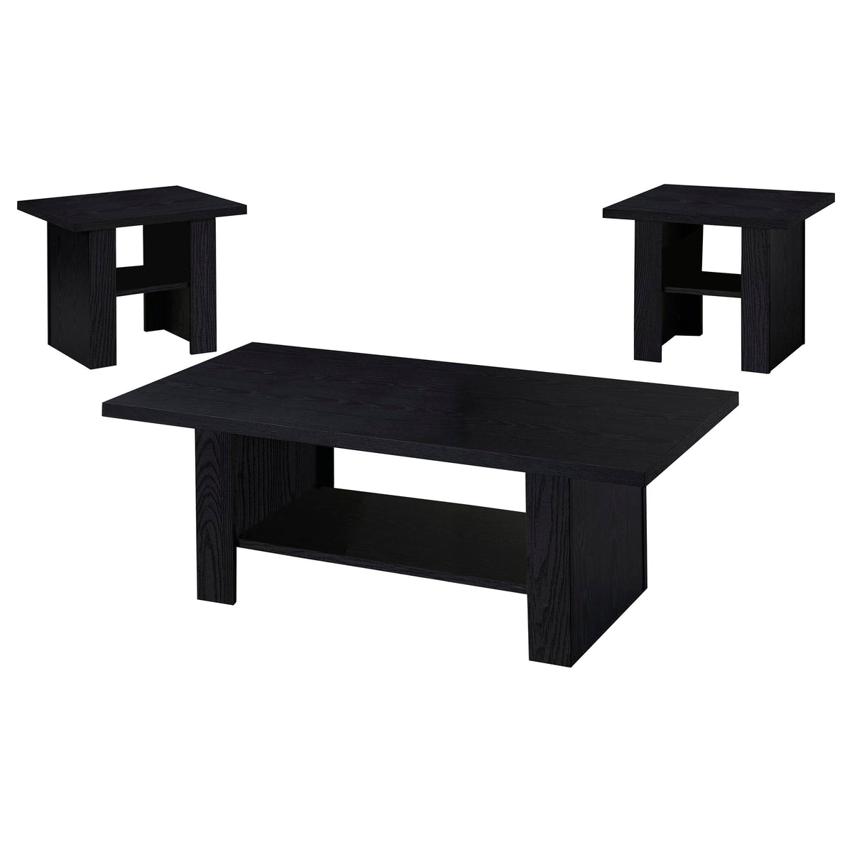 Rodez 3-piece Engineered Wood Coffee Table Set Black