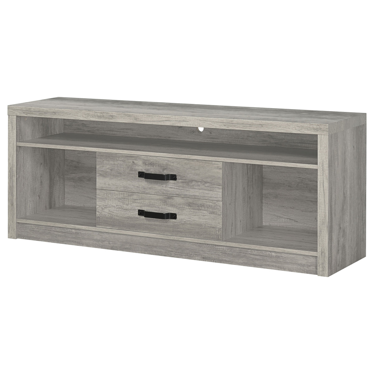 Burke 2-drawer Engineered Wood 59-inch TV Stand Grey Driftwood