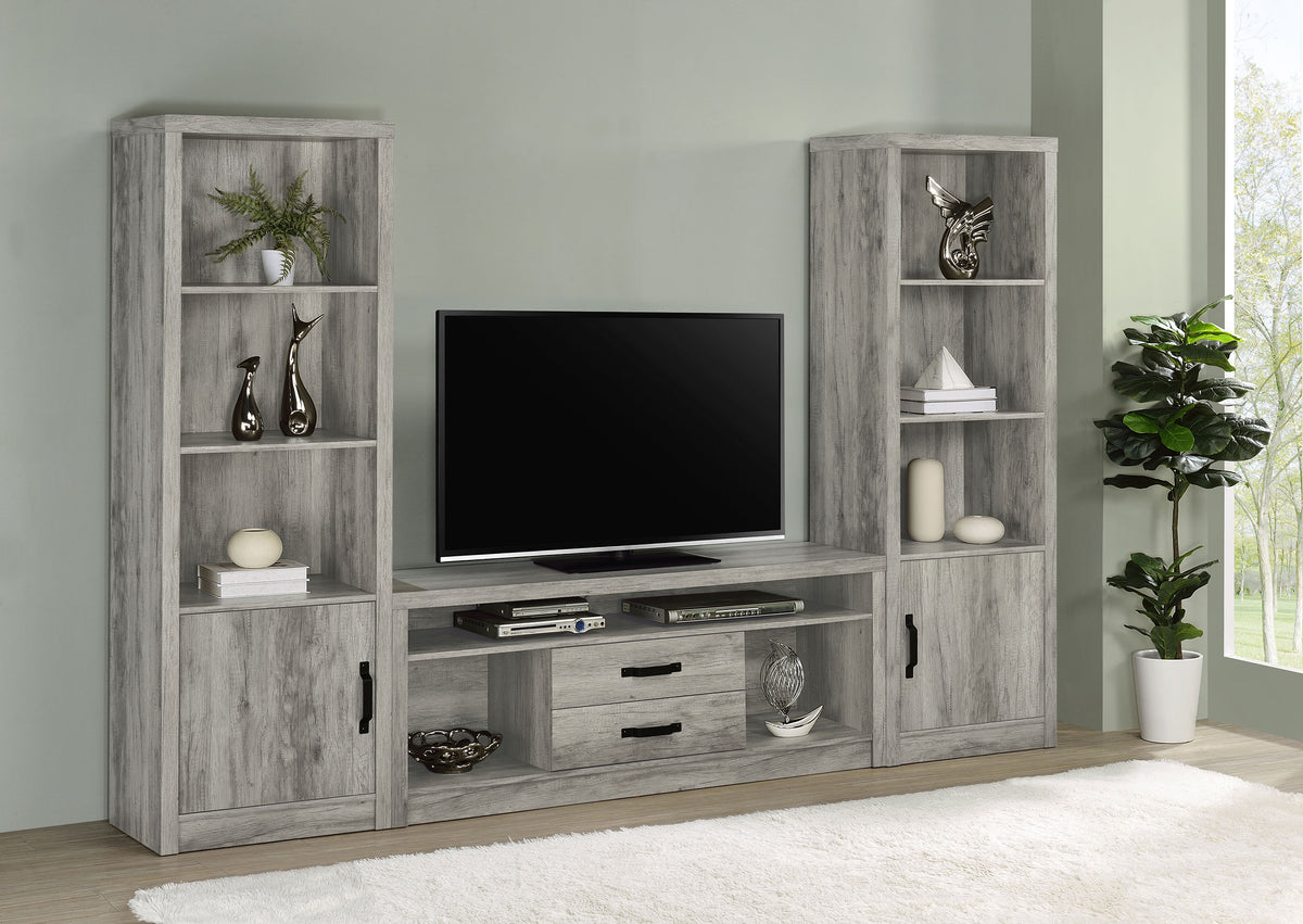 Burke 2-drawer Engineered Wood 59-inch TV Stand Grey Driftwood