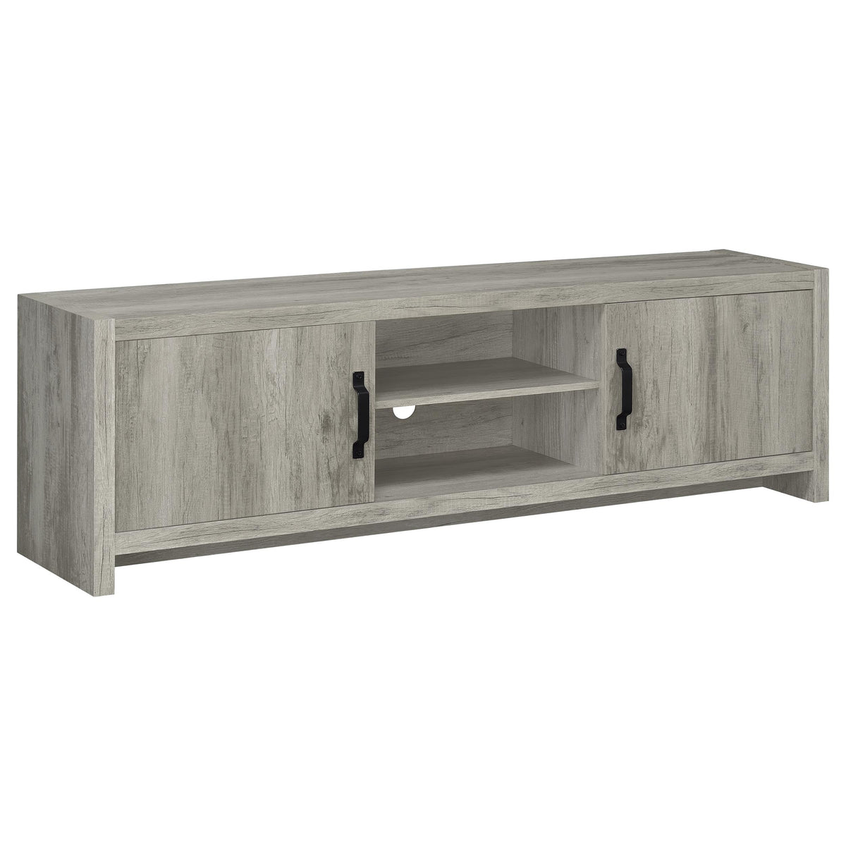 Burke 3-Piece TV Entertainment Center Fits 77-Inch TVs Grey Driftwood