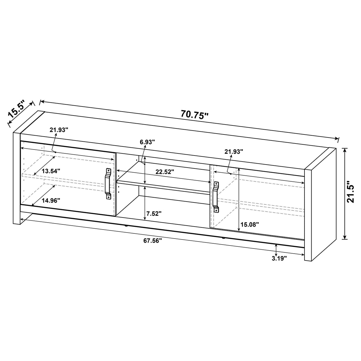 Burke 3-Piece TV Entertainment Center Fits 77-Inch TVs Grey Driftwood