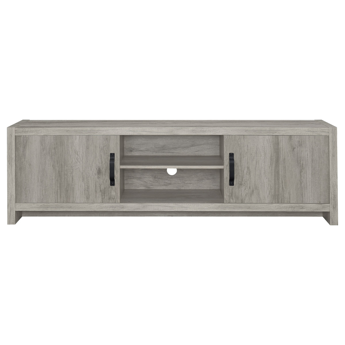 Burke 2-door Engineered Wood 71-inch TV Stand Grey Driftwood