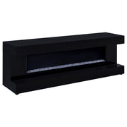 Mallory TV Stand Fireplace Console Bluetooth Speaker High Gloss - Black High Gloss